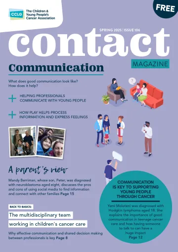 The font cover of Contact magazine with the theme 'Communication'.