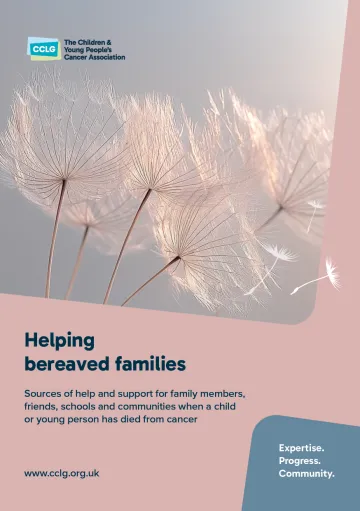 Front cover for booklet - Helping bereaved families
