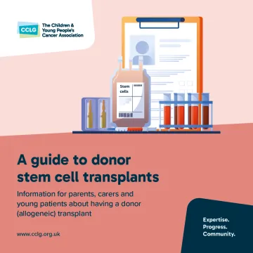 Front cover for booklet - A guide to donor stem cell transplants
