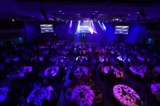 A room full of CCLG members sat around tables at the CCLG Member Awards 2025 