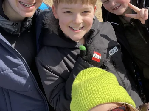 Joel and family L-R Ethan, Joel, Freddie, Laura